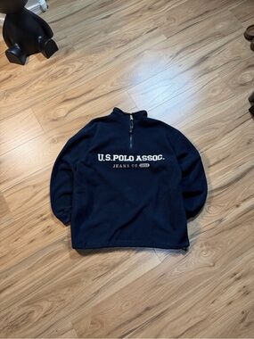 U.S. Polo Assn. Navy Fleece Zip Pullover with Patch